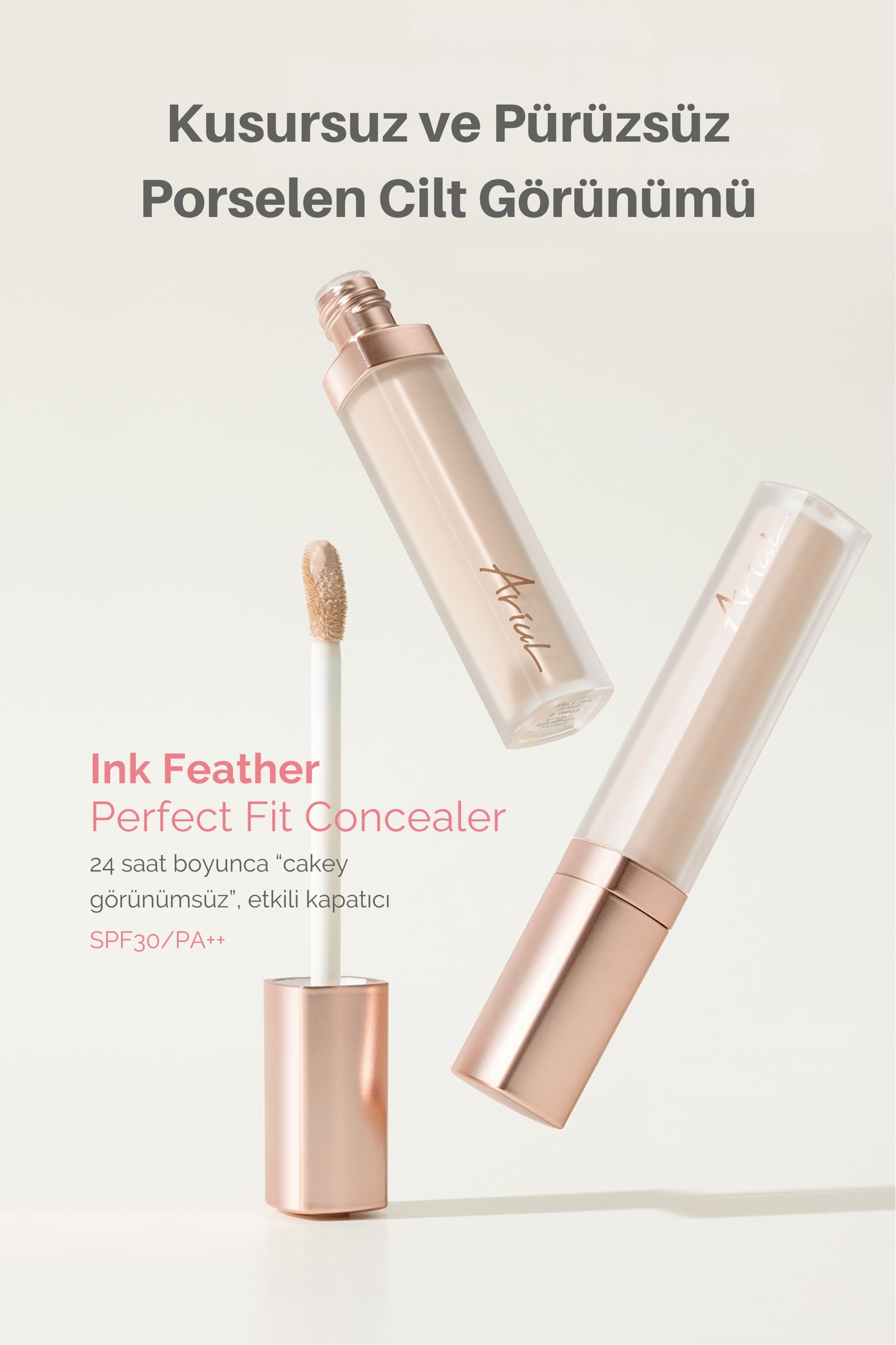 Ariul Ink Feather Perfect Fit Concealer 02 Nudy Natural - Spf30 Pa++ 24 Saat Kalıcı Çok Yönlü Kapatıcı