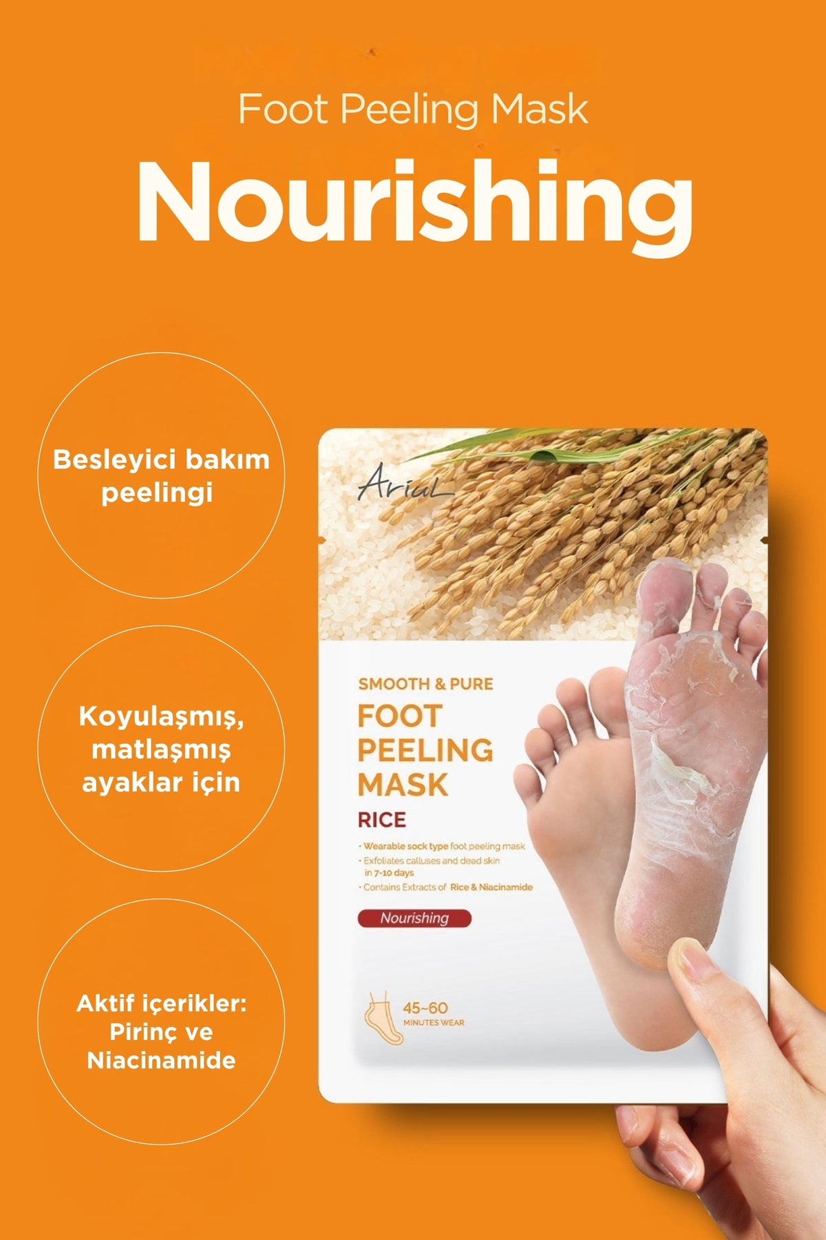 Ariul Smooth & Pure Foot Peeling Mask Nourishing 2 Pairs - Çorap Tipi Yoğun Besleyici Ayak Peeling Maskesi 2 Çift (4 Adet)