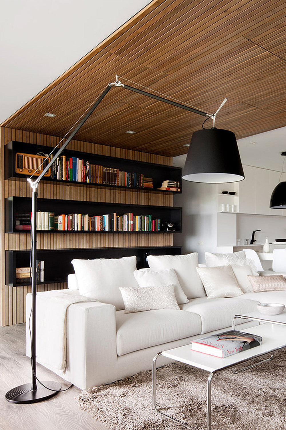 Artemide-Tolomeo Mega Led Siyah Kumaş Difüzör Ø42cm Yer Aydınlatması (2700k )-Lambader-3-milagron.live