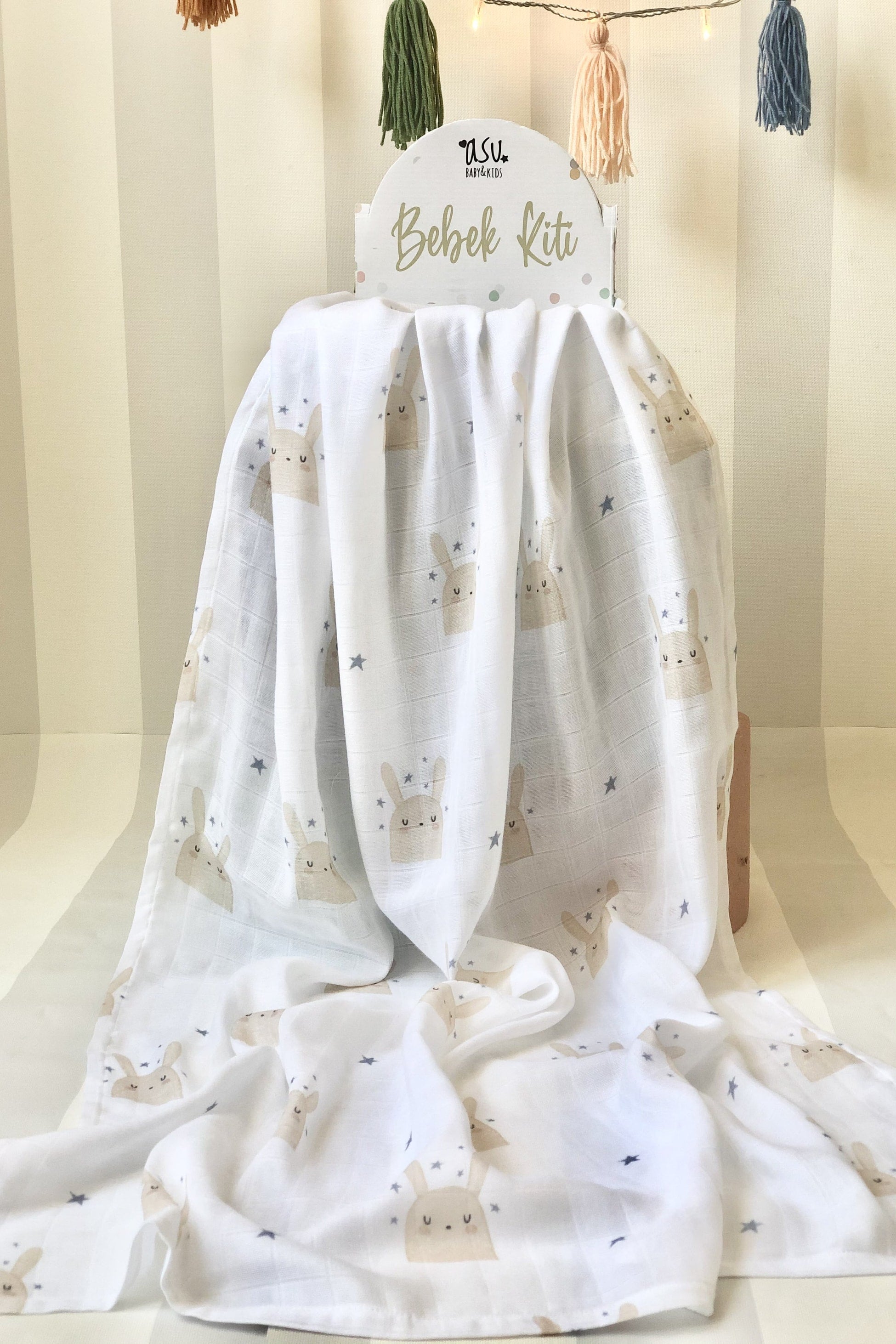Asu Baby&Kids Pastel Mix&Match 3'Lü Organik Bambu Pamuk Müslin Sleepy-Memphis-Rainbow