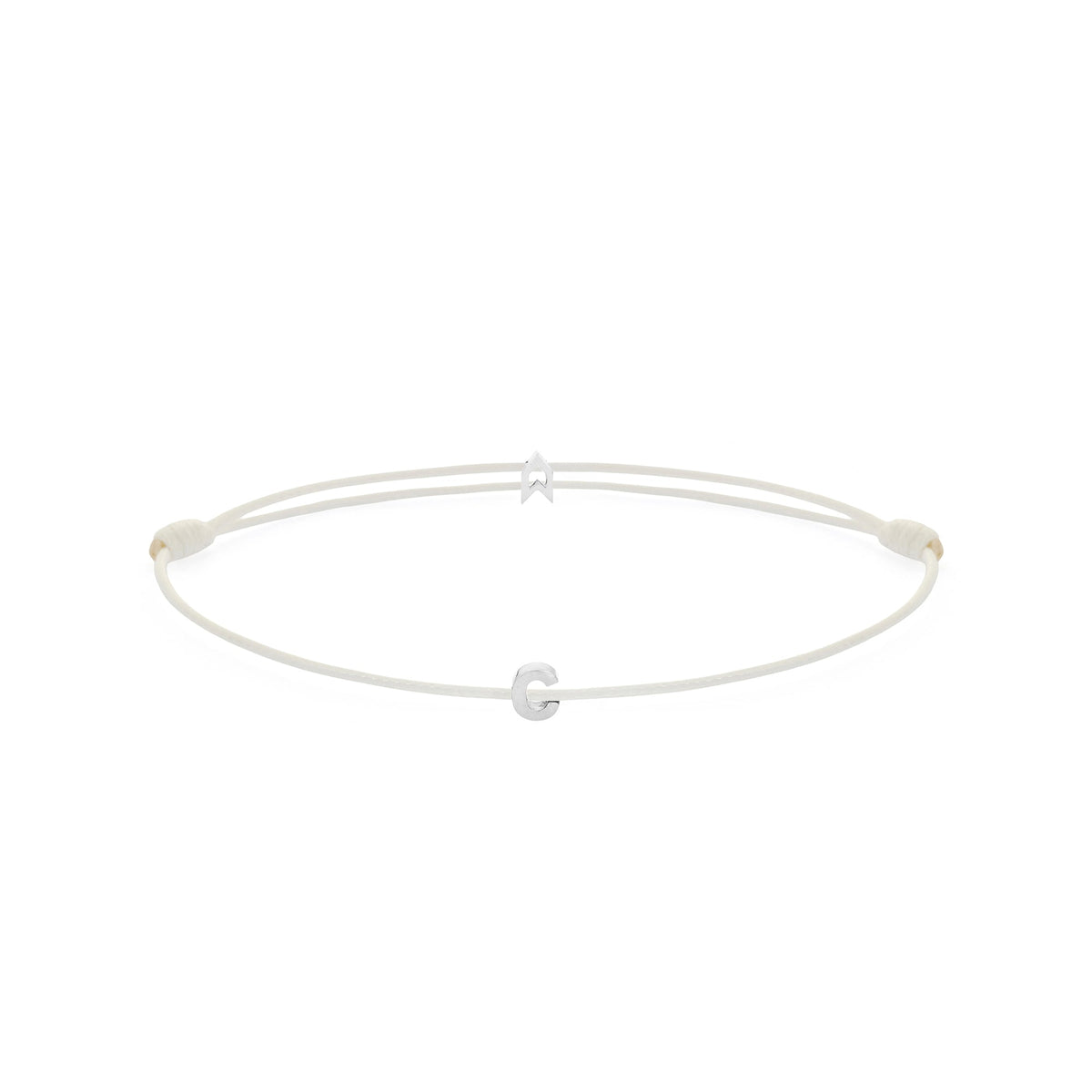 Alphabet White Chance Bracelet In Silver