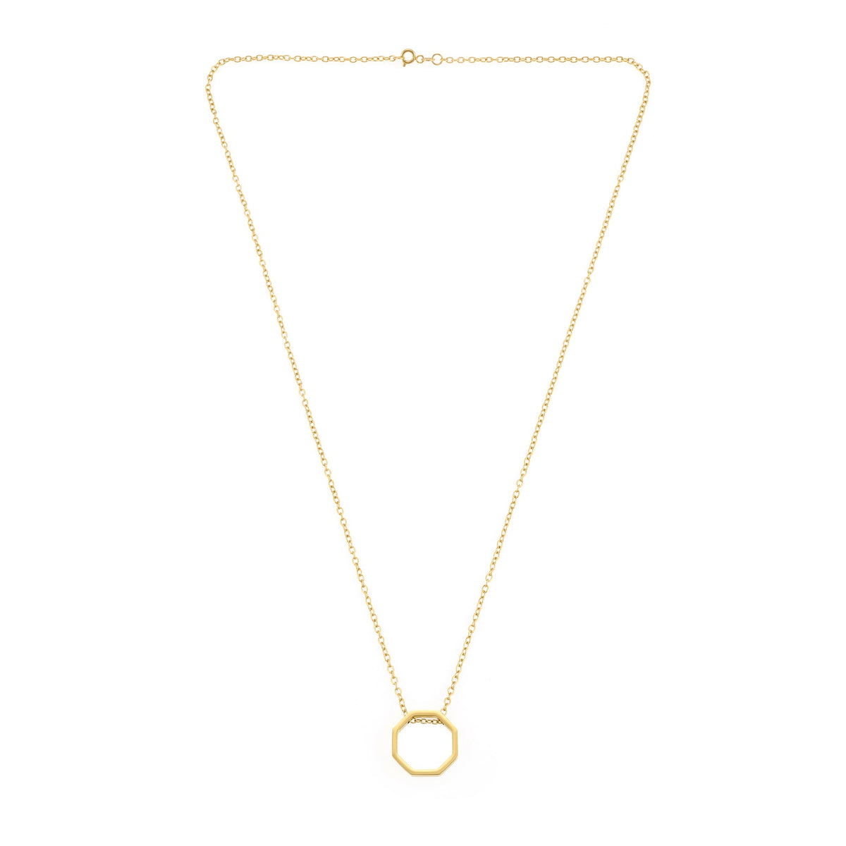 Empty Octagon Necklace In Gold
