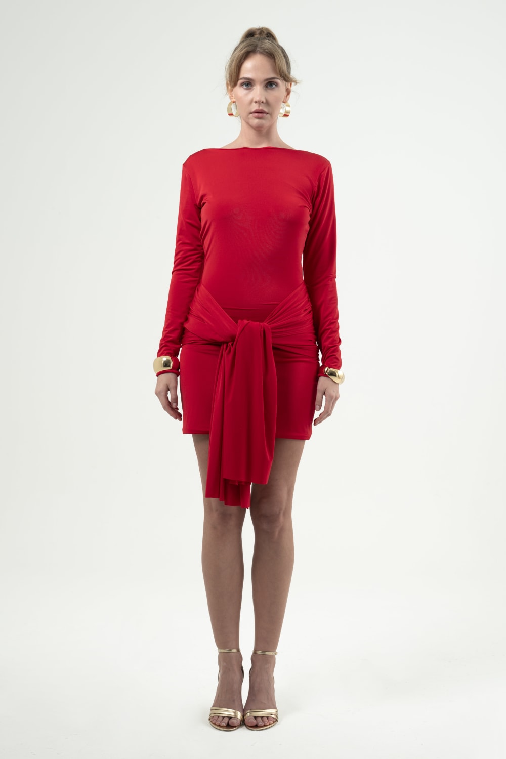 BÉLF-Luna Red Dress-Elbise-3-milagron.live