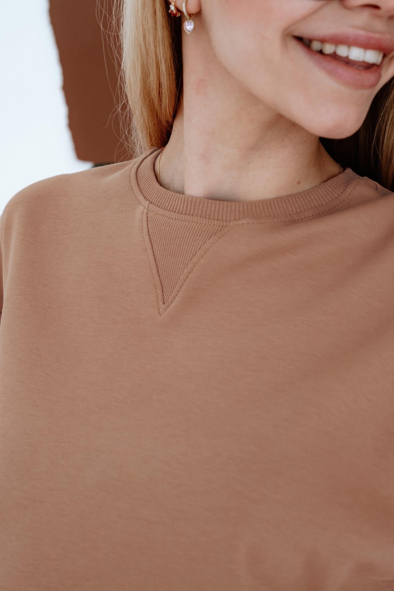 Babybek-Premium Kadın Oversize Kahverengi T Shirt-T-Shirts-2-milagron.live