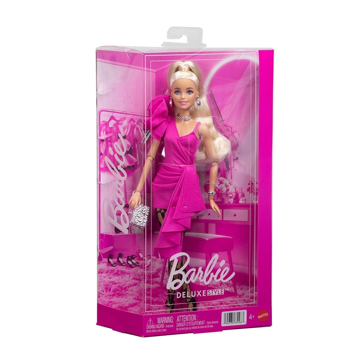 Jjn73 Barbie Deluxe Style - Pembe Parlak Elbise