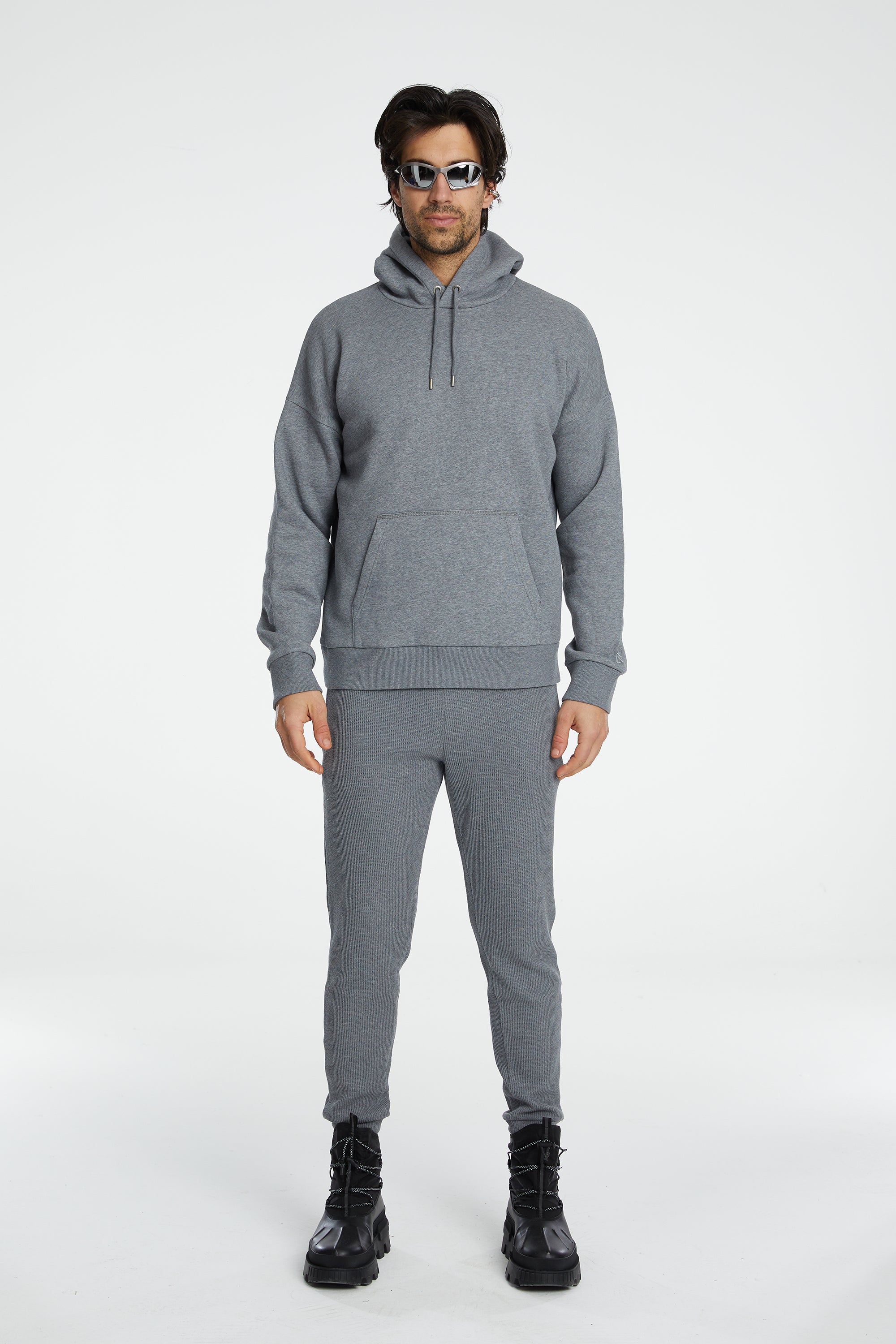 Kapüşonlu Sweatshirt - Gri