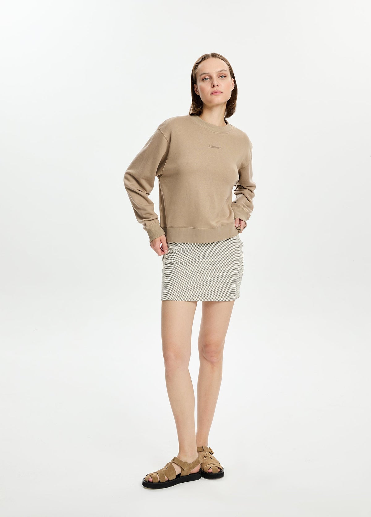 Klasik Bisiklet Yaka Sweatshirt