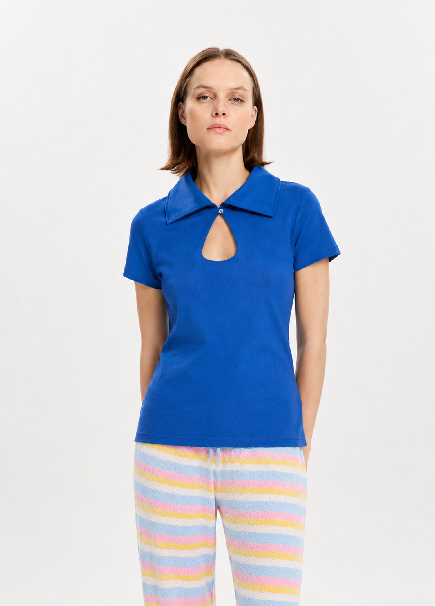 Mavi Keyhole Neck T-Shirt