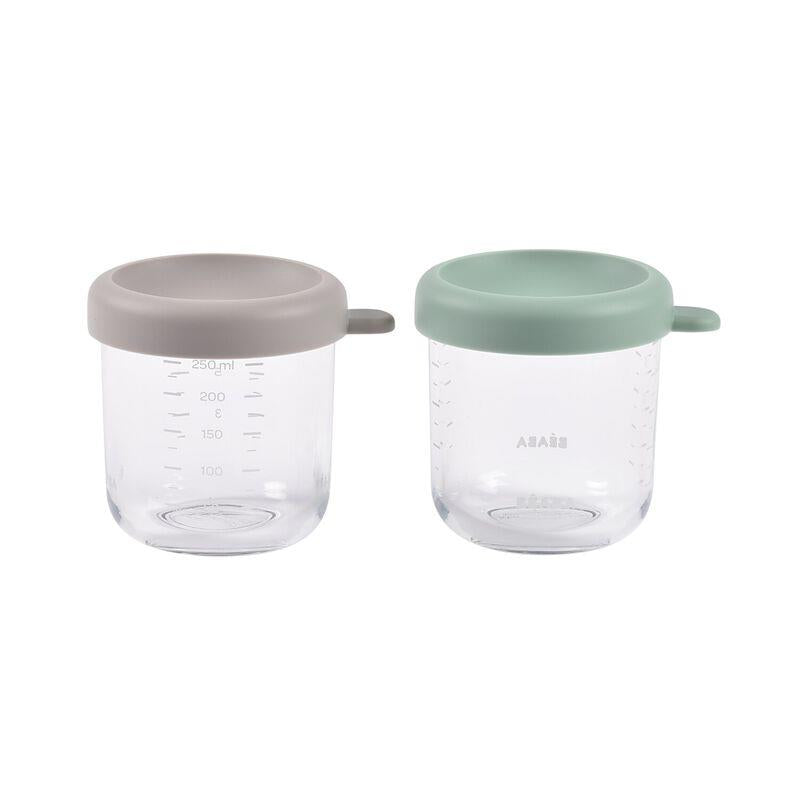 Bebek Cam Mama Kavanozu 2Li Set, 250 Ml Sage Green / 250 Ml Gazelle