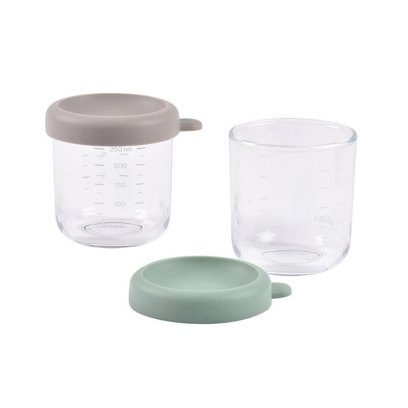 Bebek Cam Mama Kavanozu 2Li Set, 250 Ml Sage Green / 250 Ml Gazelle