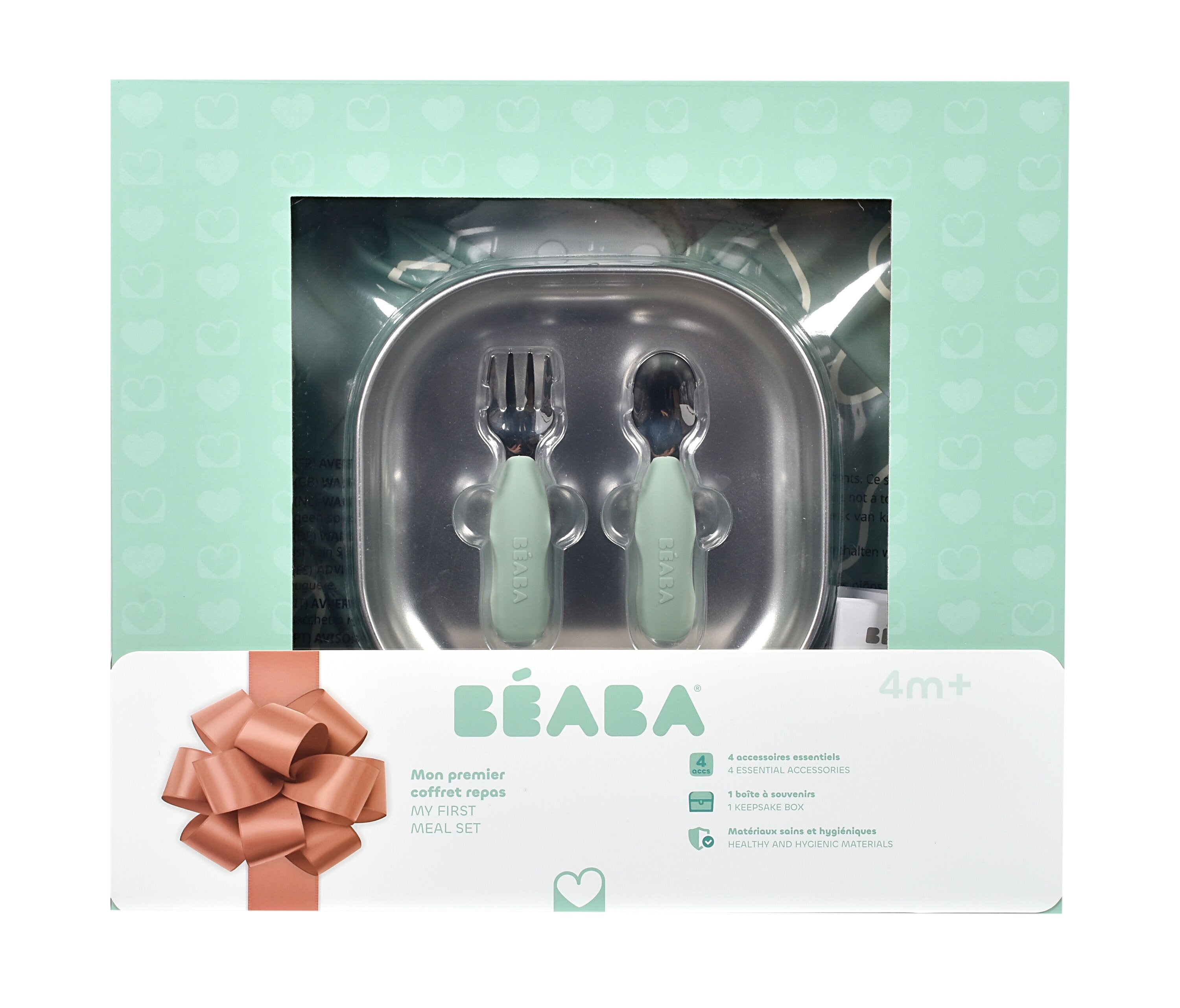 Beaba İLk Yemek Setim Çelik, Sage Green
