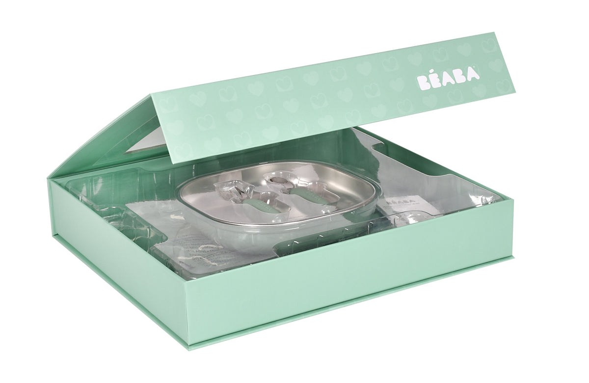 Beaba İLk Yemek Setim Çelik, Sage Green