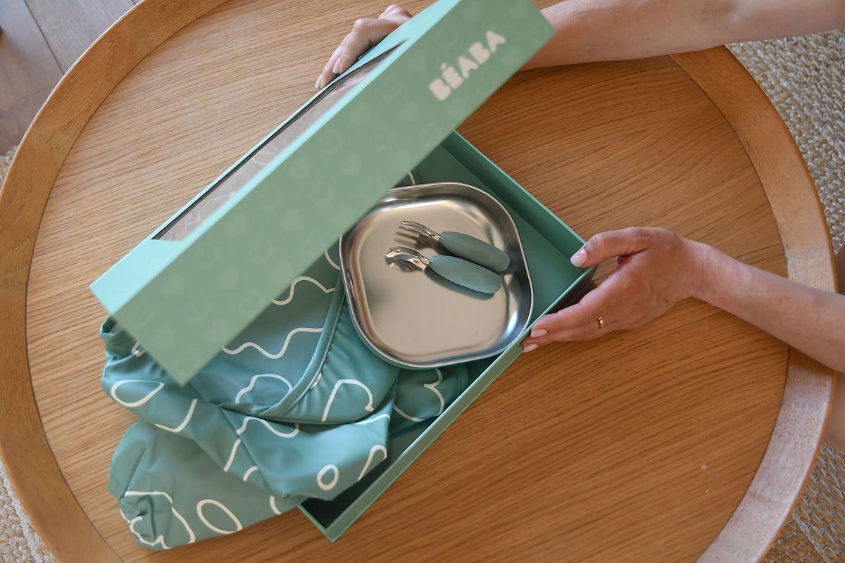 Beaba İLk Yemek Setim Çelik, Sage Green