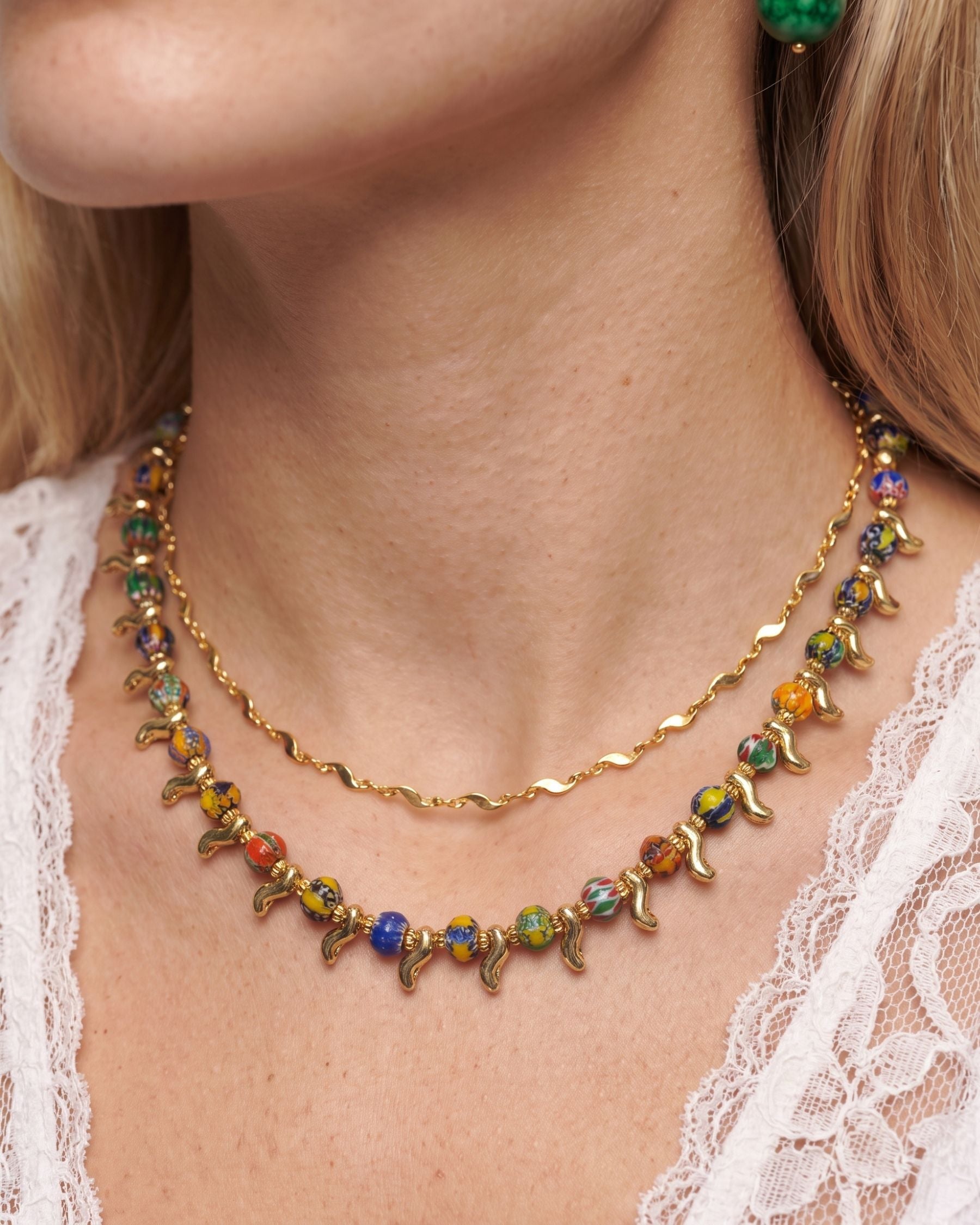Bohemian Breeze Multicolor Natural Stone Necklace