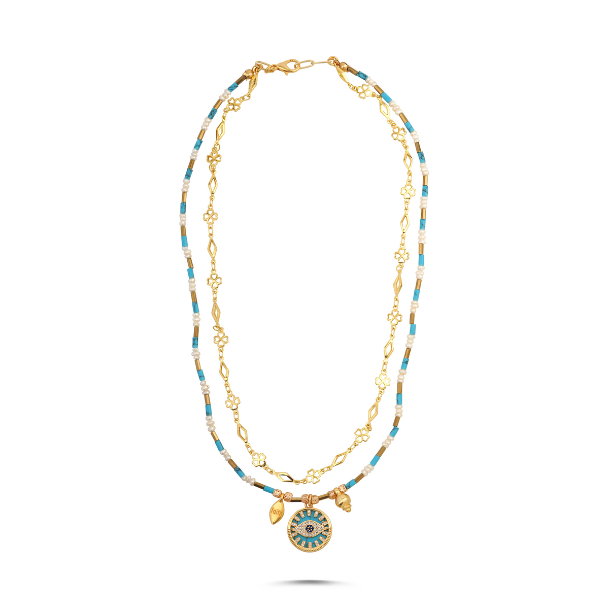 Lucky Turquoise Evil Eye Layered Necklace