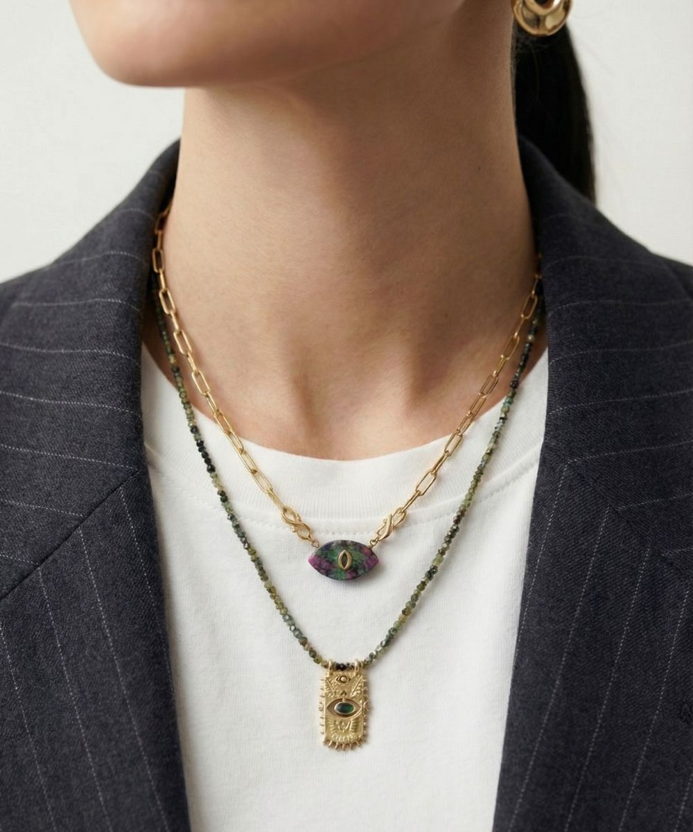 Verdent Emerald Evil Eye Necklace