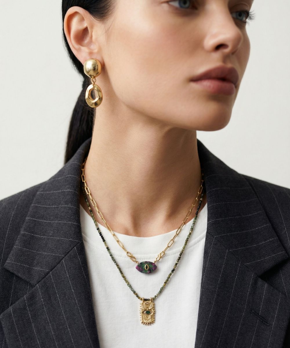 Verdent Emerald Evil Eye Necklace