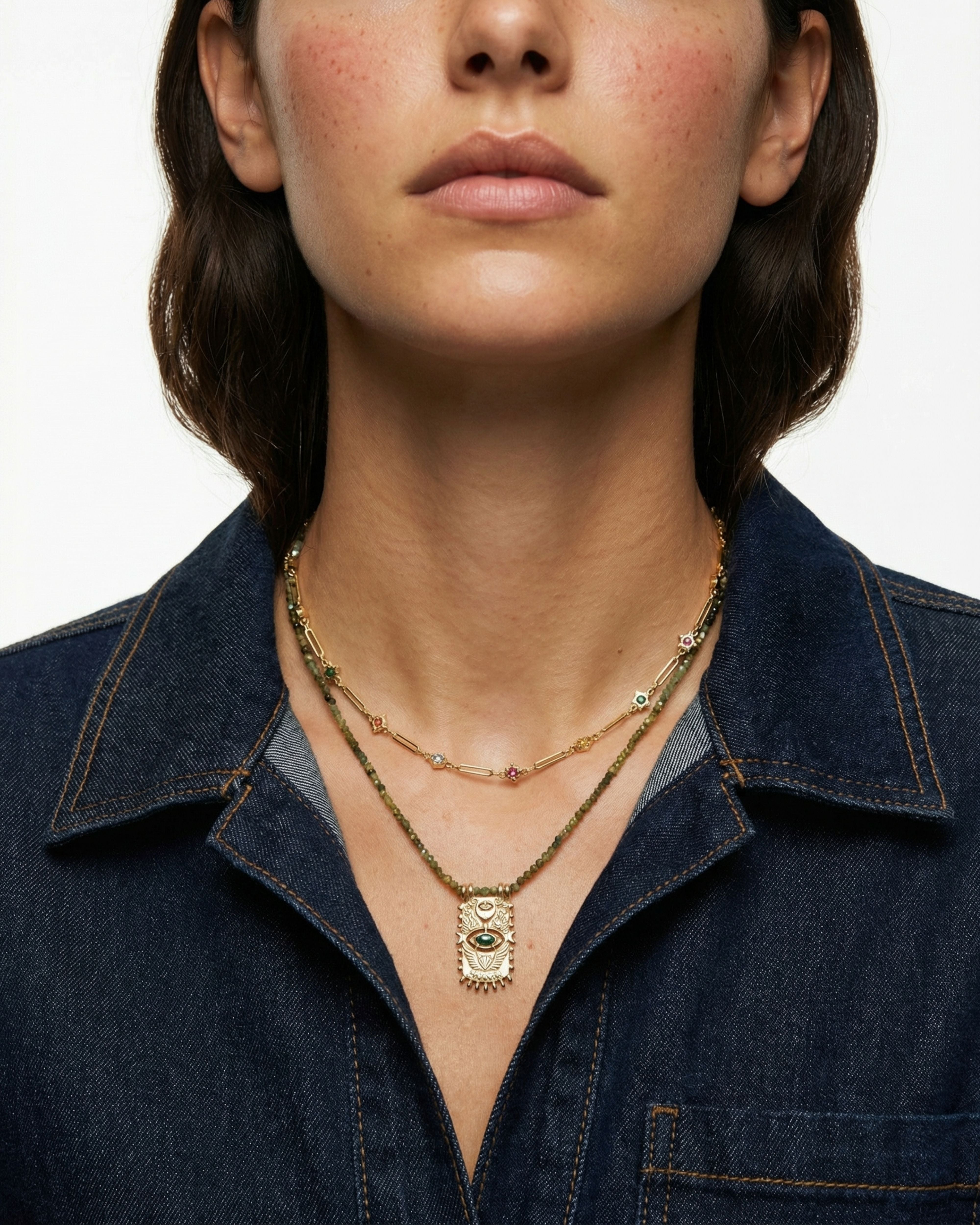 Verdent Emerald Evil Eye Necklace