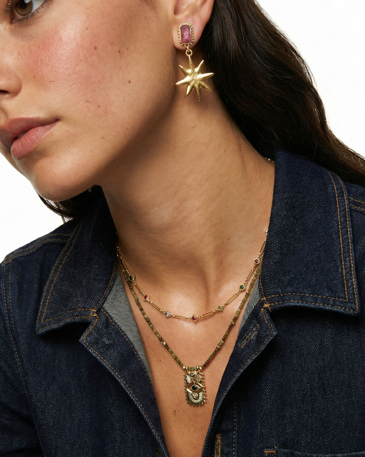 Verdent Emerald Evil Eye Necklace