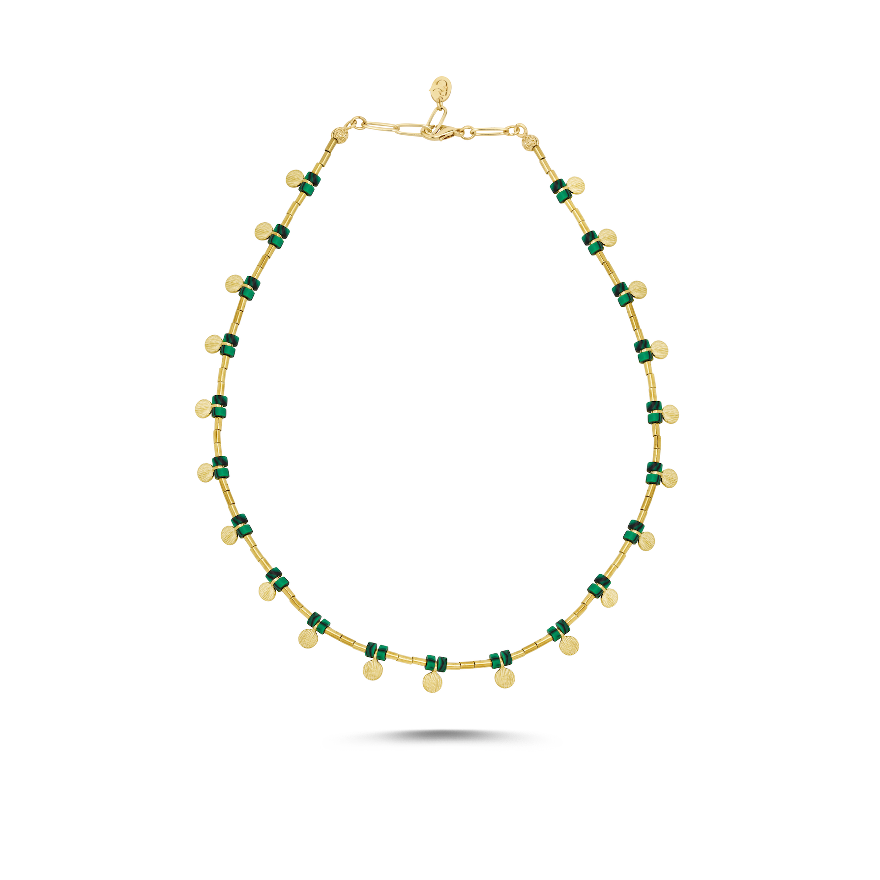 Berrin özkan-Greco Malachite Necklace-Necklaces-1-milagron.live