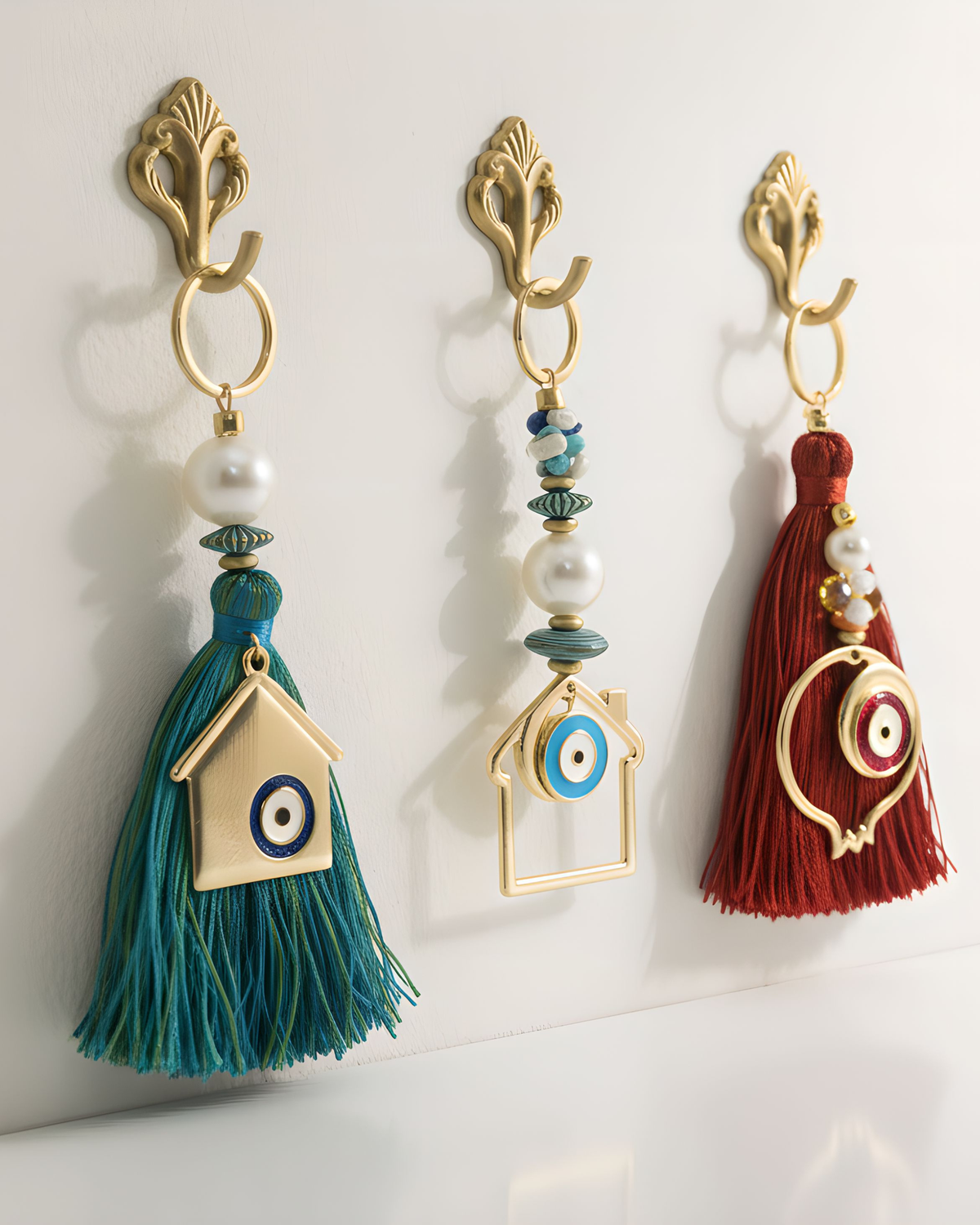 Berrin özkan-Saadet Nazar Blue House Keychain / Bag Charm-Key Chain-2-milagron.live