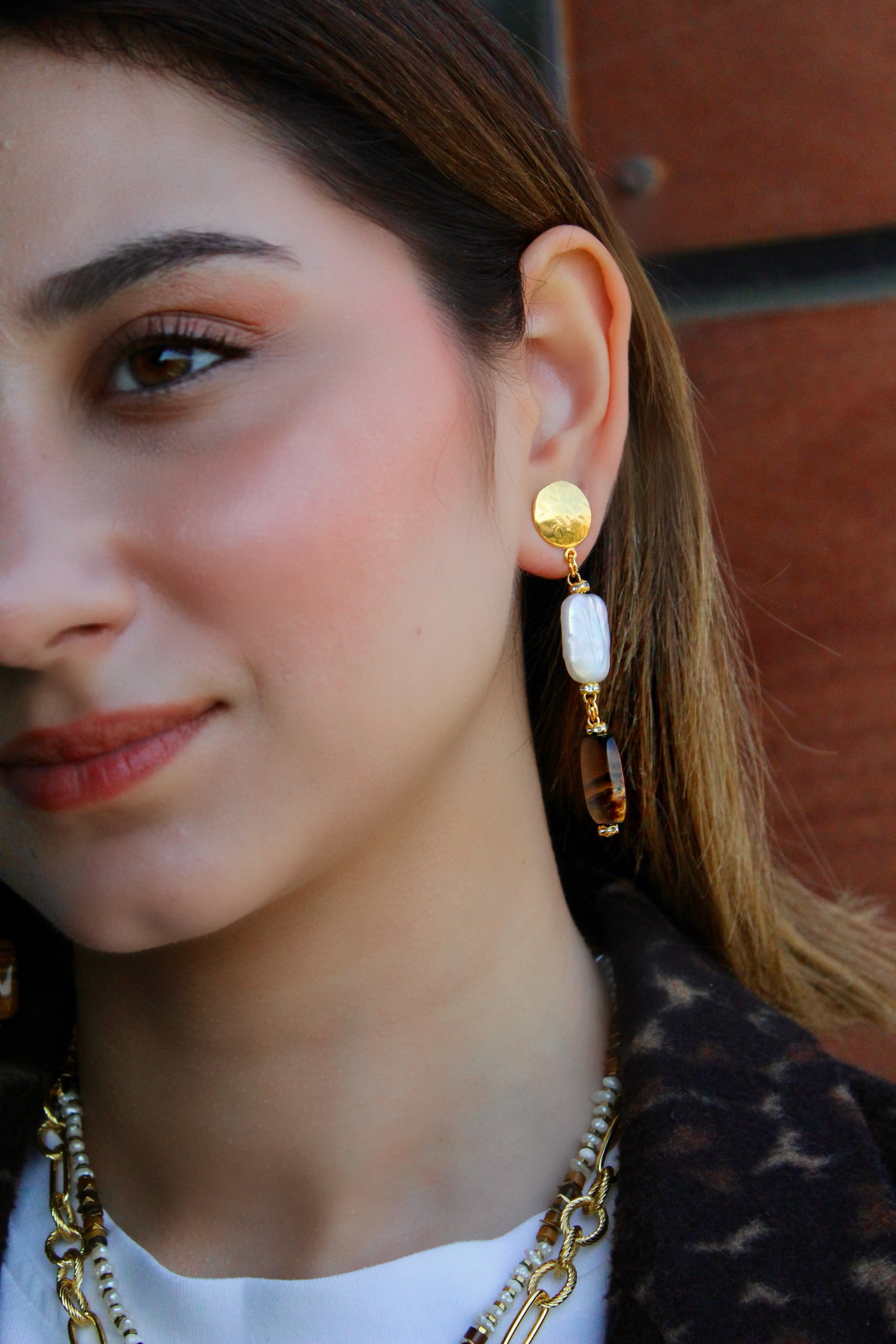 Berrin özkan-Solara Amber Earrings-Earring-2-milagron.live