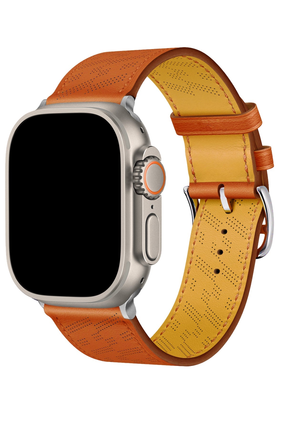 Apple Watch Uyumlu Multi Hole Deri Kordon Orangeade
