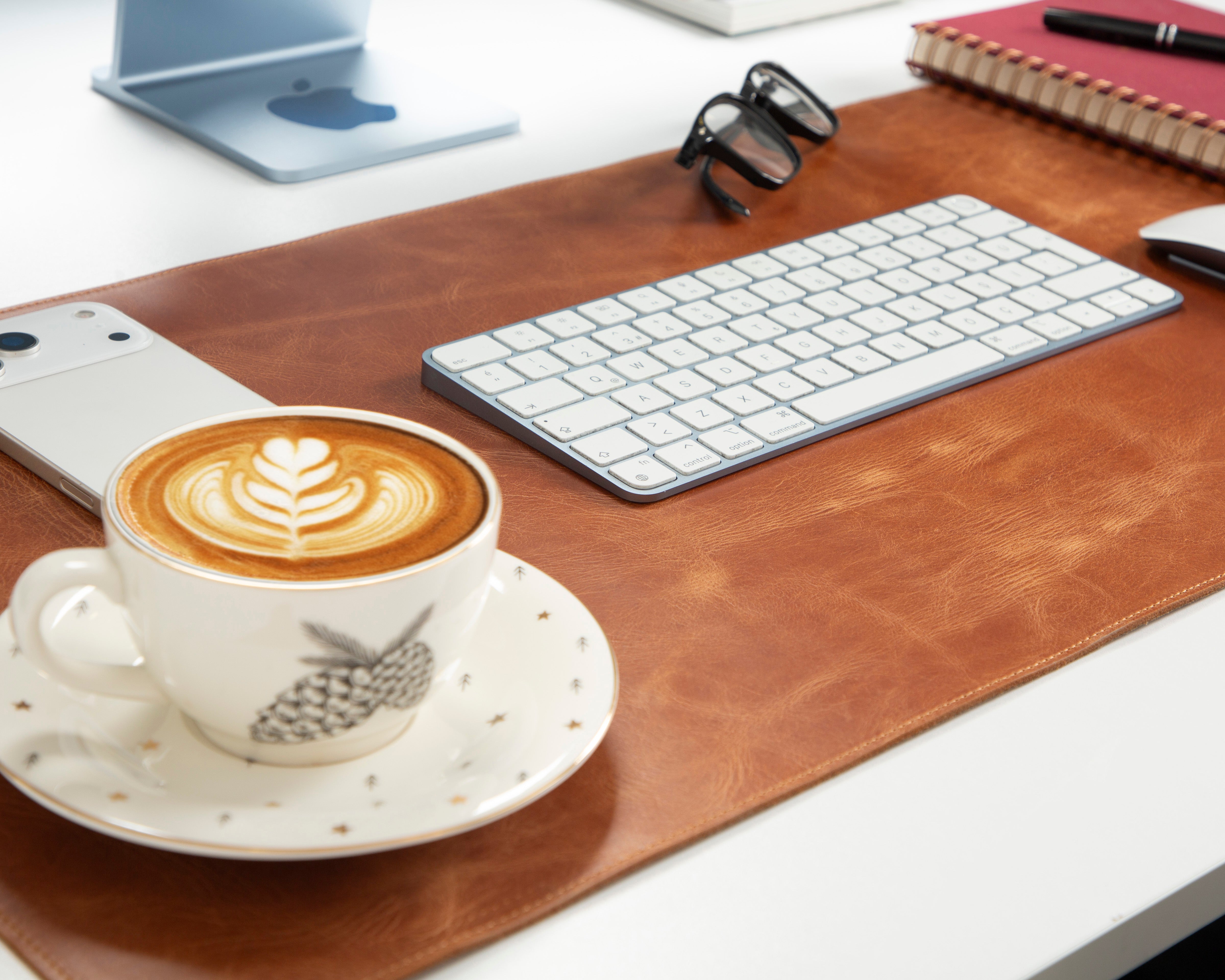 Atelier 91 Golden Tan Leather Desk Mat - Medium