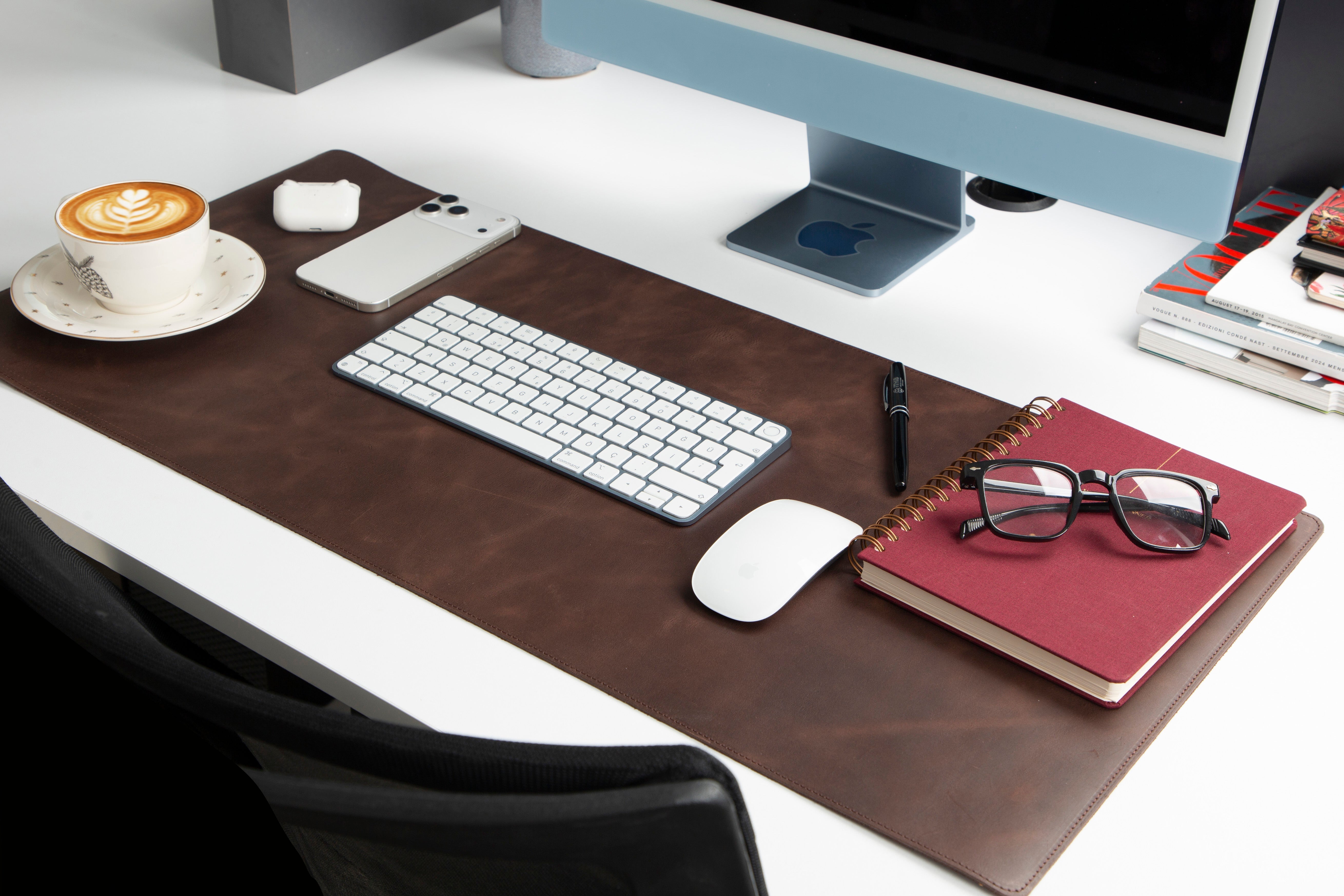 Atelier 91 Saddle Heritage Leather Desk Mat - Medium