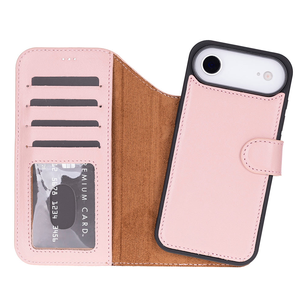 Bloominbag-Bloom Case Magic Wallet Blush Hakiki Deri I Phone 17 Air(6.5") Cüzdanlı Telefon Kılıfı-1-milagron.live