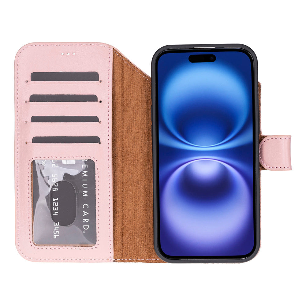 Bloominbag-Bloom Case Magic Wallet Blush Hakiki Deri I Phone 17 Air(6.5") Cüzdanlı Telefon Kılıfı-5-milagron.live