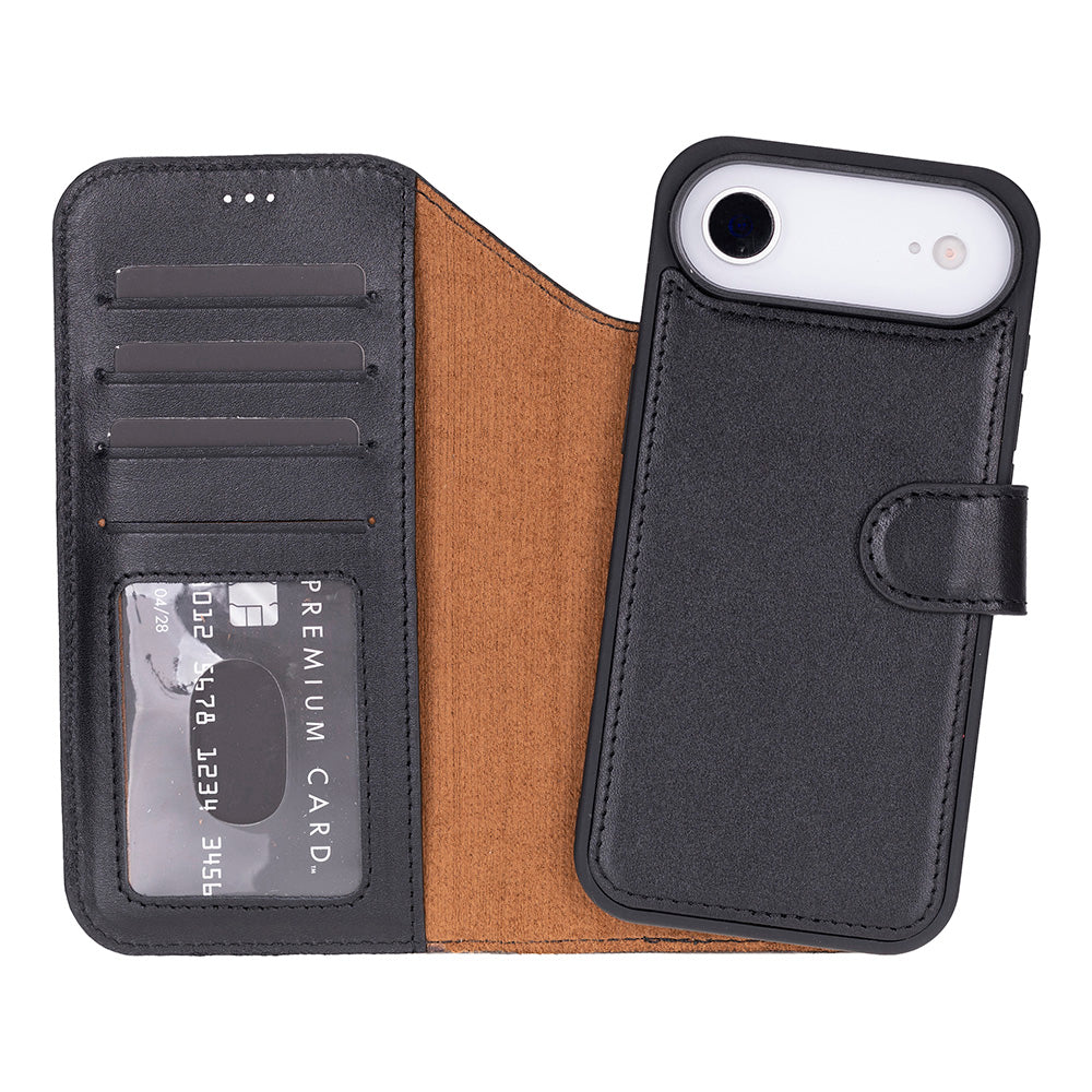 Bloominbag-Bloom Case Magic Wallet Crimson Red Hakiki Deri I Phone 17 Air(6.5") Cüzdanlı Telefon Kılıfı-1-milagron.live