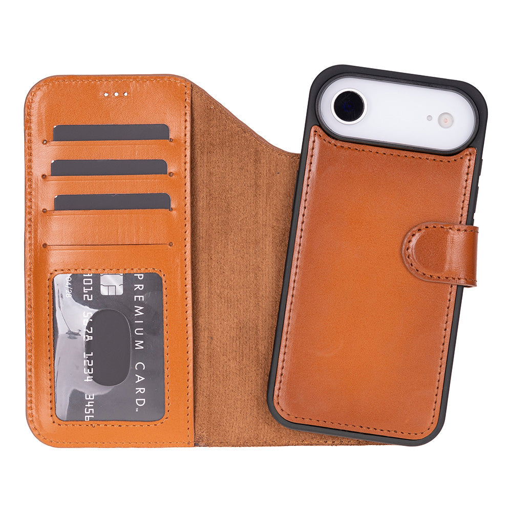 Bloominbag-Bloom Case Magic Wallet Urban Tan Hakiki Deri I Phone 17 Air(6.5") Cüzdanlı Telefon Kılıfı-1-milagron.live