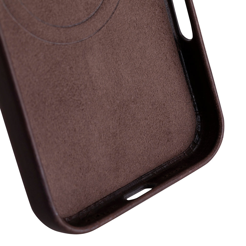 Bloomcase Mono Espresso Brown Apple Iphone 17 Pro (6.3") Hakiki Deri Magsafe Kılıf