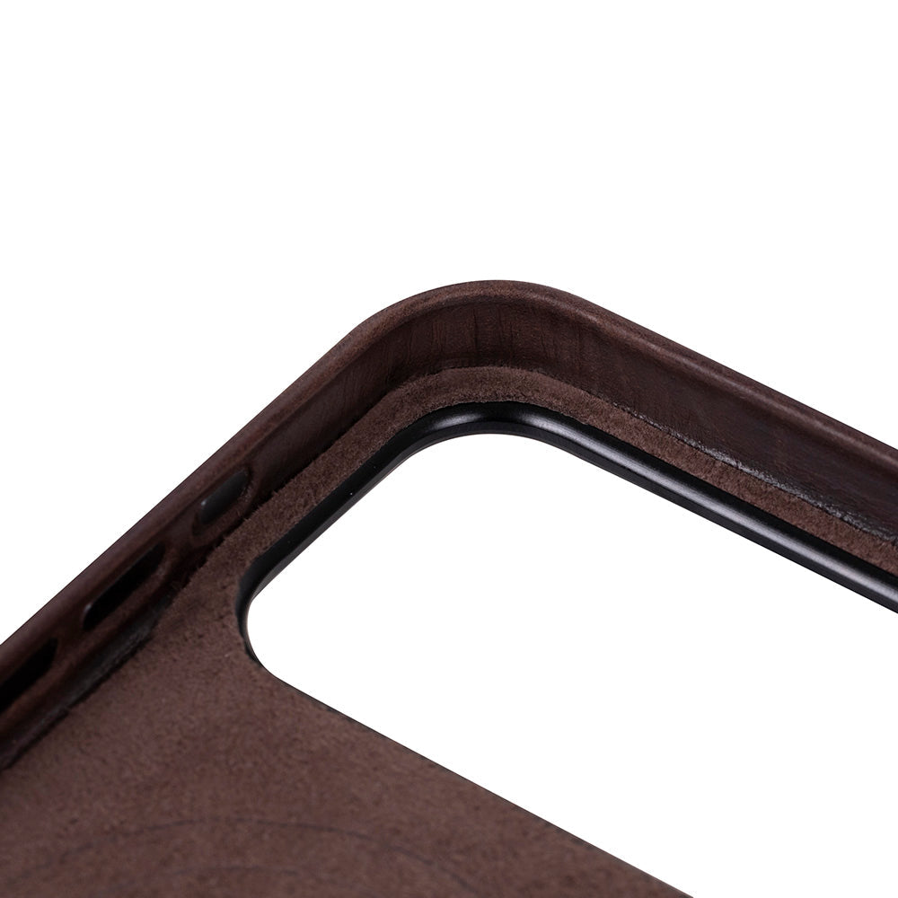 Bloomcase Mono Espresso Brown Apple Iphone 17 Pro (6.3") Hakiki Deri Magsafe Kılıf