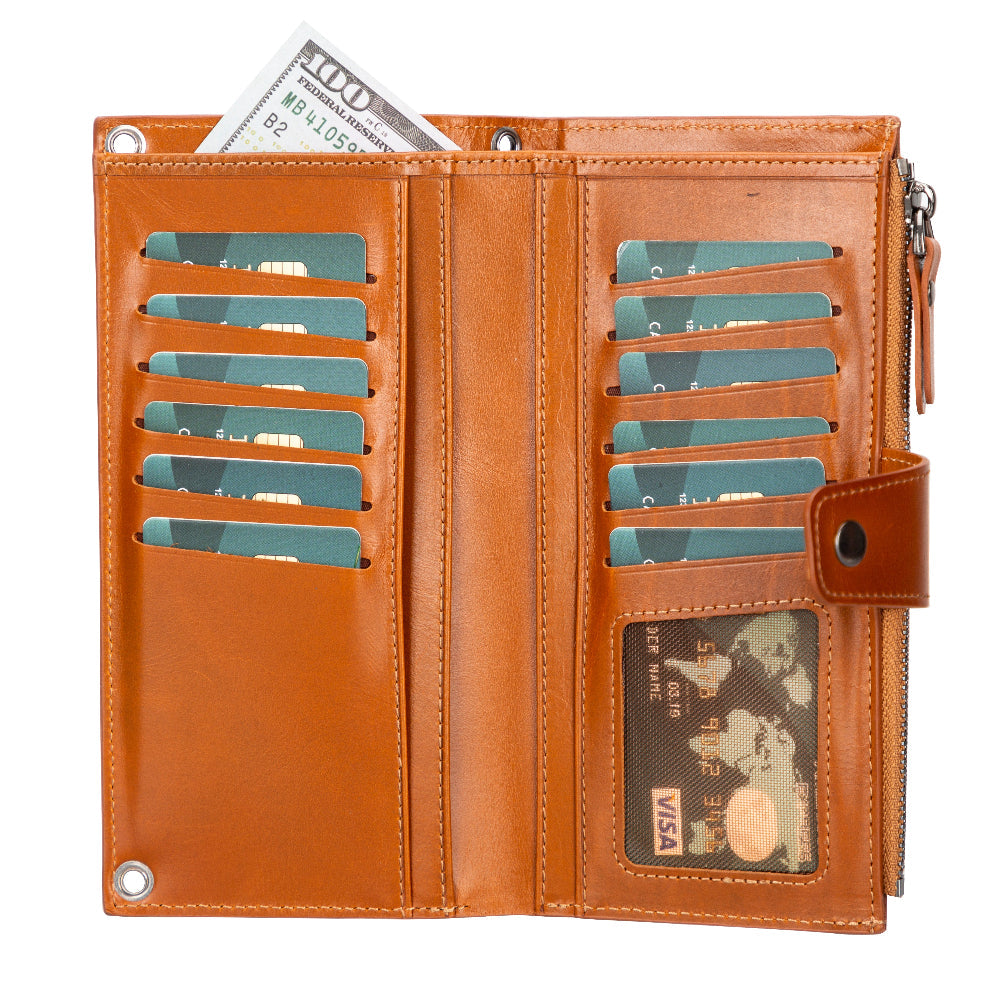 Bloominbag-Lozan Strap Cognac Tan Gerçek Deri çapraz Askılı Cüzdan çanta-3-milagron.live