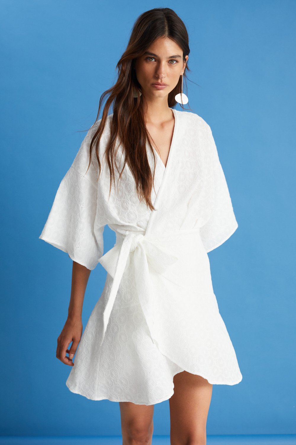 Boneqa Barcelona-Ekru Kimono Elbise-Elbise-2-milagron.live