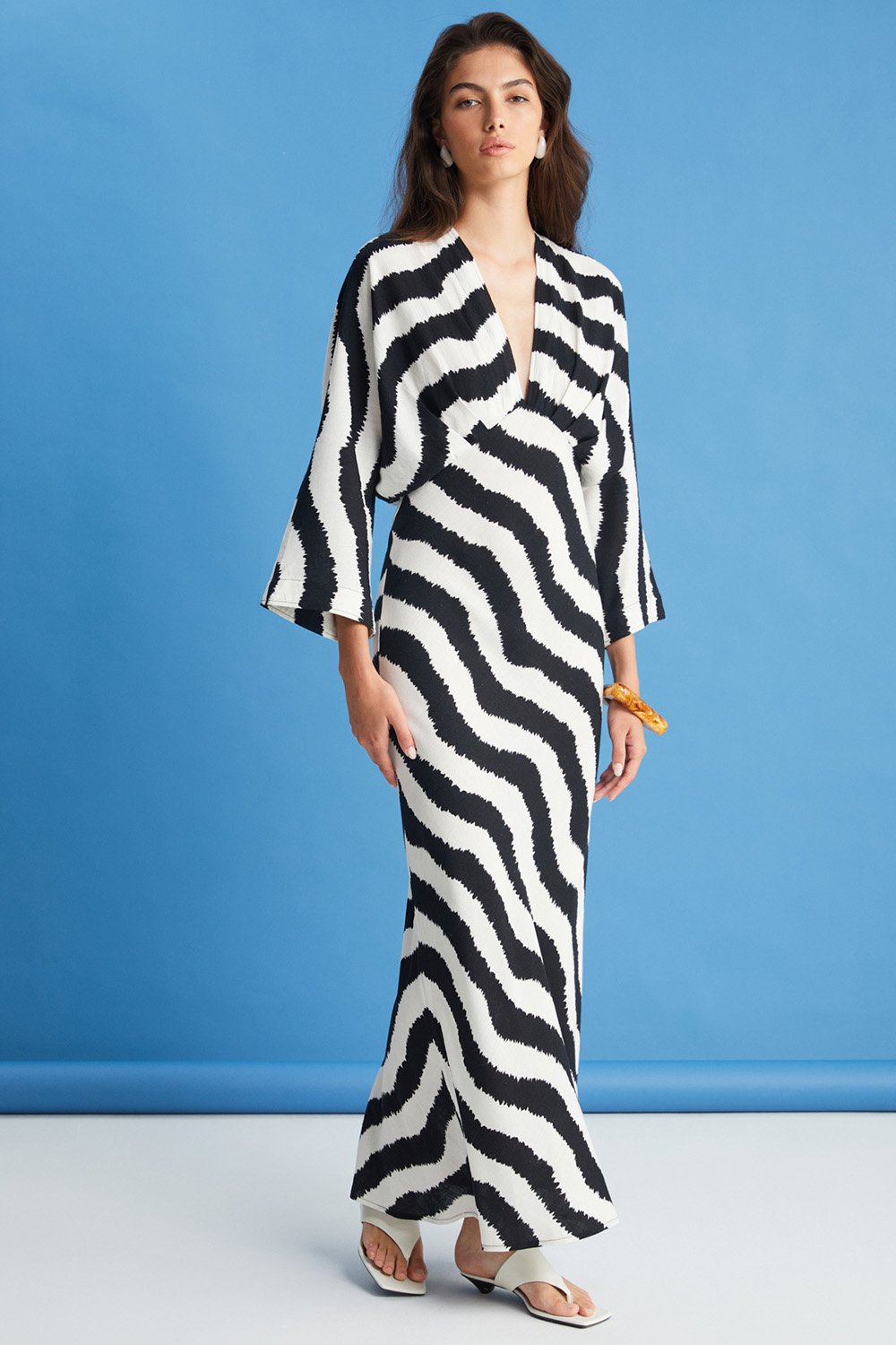 Boneqa Barcelona-Zebra Desenli Elbise-Elbise-3-milagron.live
