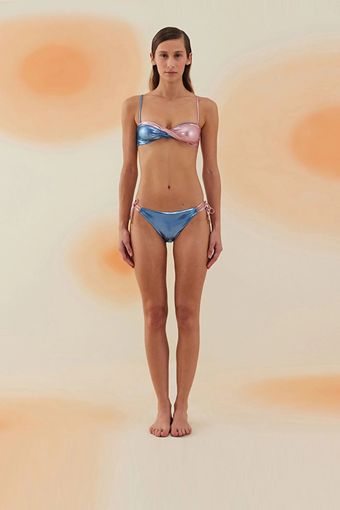 Bonesta-Baja Shiny Sapphire Blue And Misty Rose Çift Renk Dönmeli Bikini Takımı-Bikini & Mayo-3-milagron.live