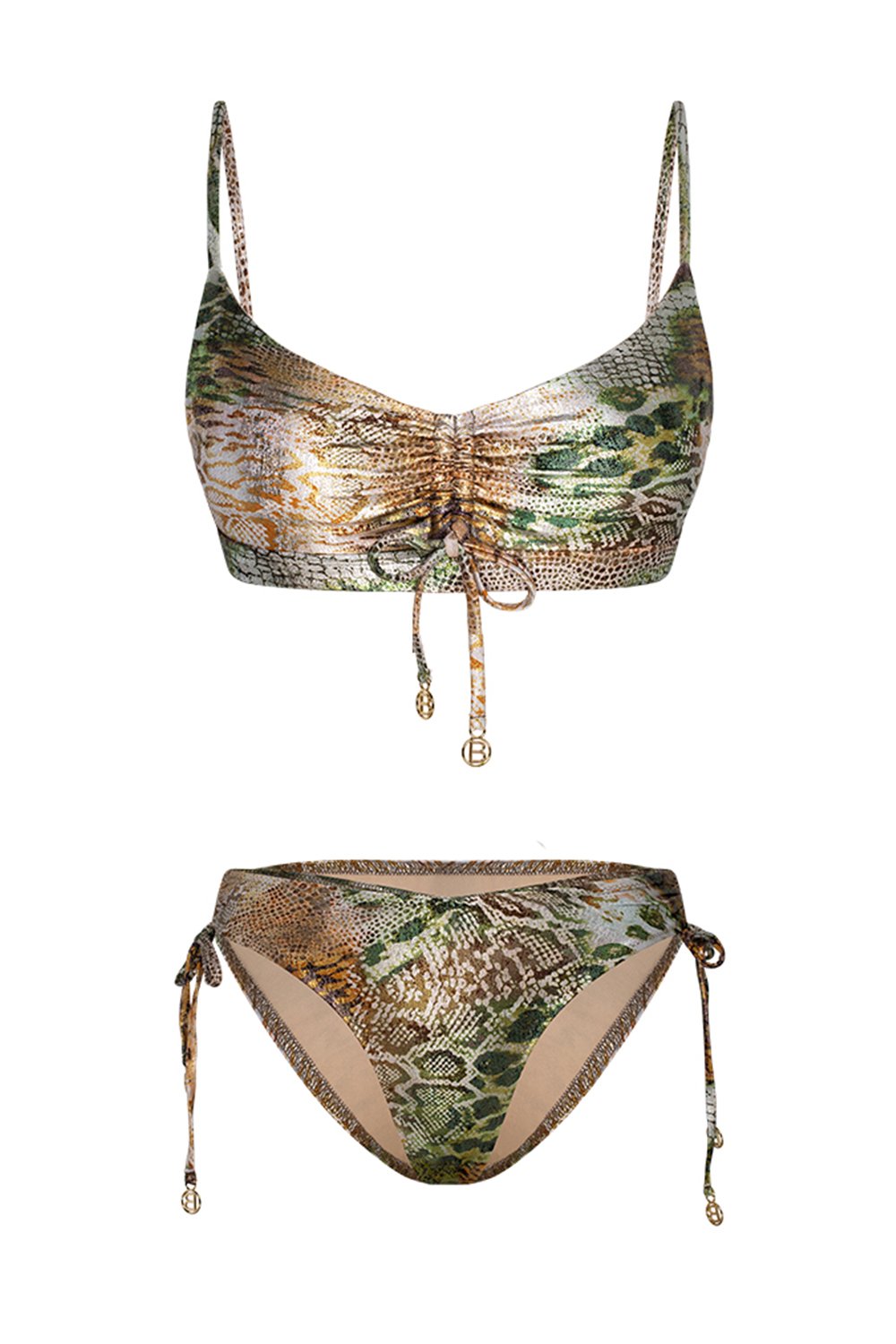 Bonesta-Mojave Phantom Snake Pattern Boyundan Bağcıklı Bikini Takımı-Bikini & Mayo-4-milagron.live