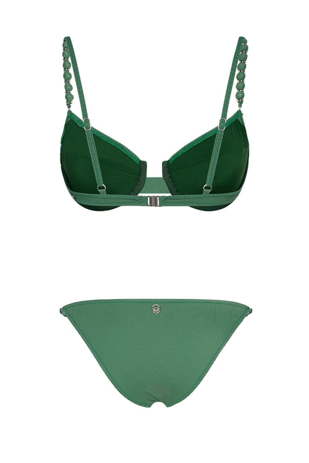 Bonesta-Nefud Emerald Green Boncuklu Balenli Bikini Takımı-Bikini & Mayo-5-milagron.live