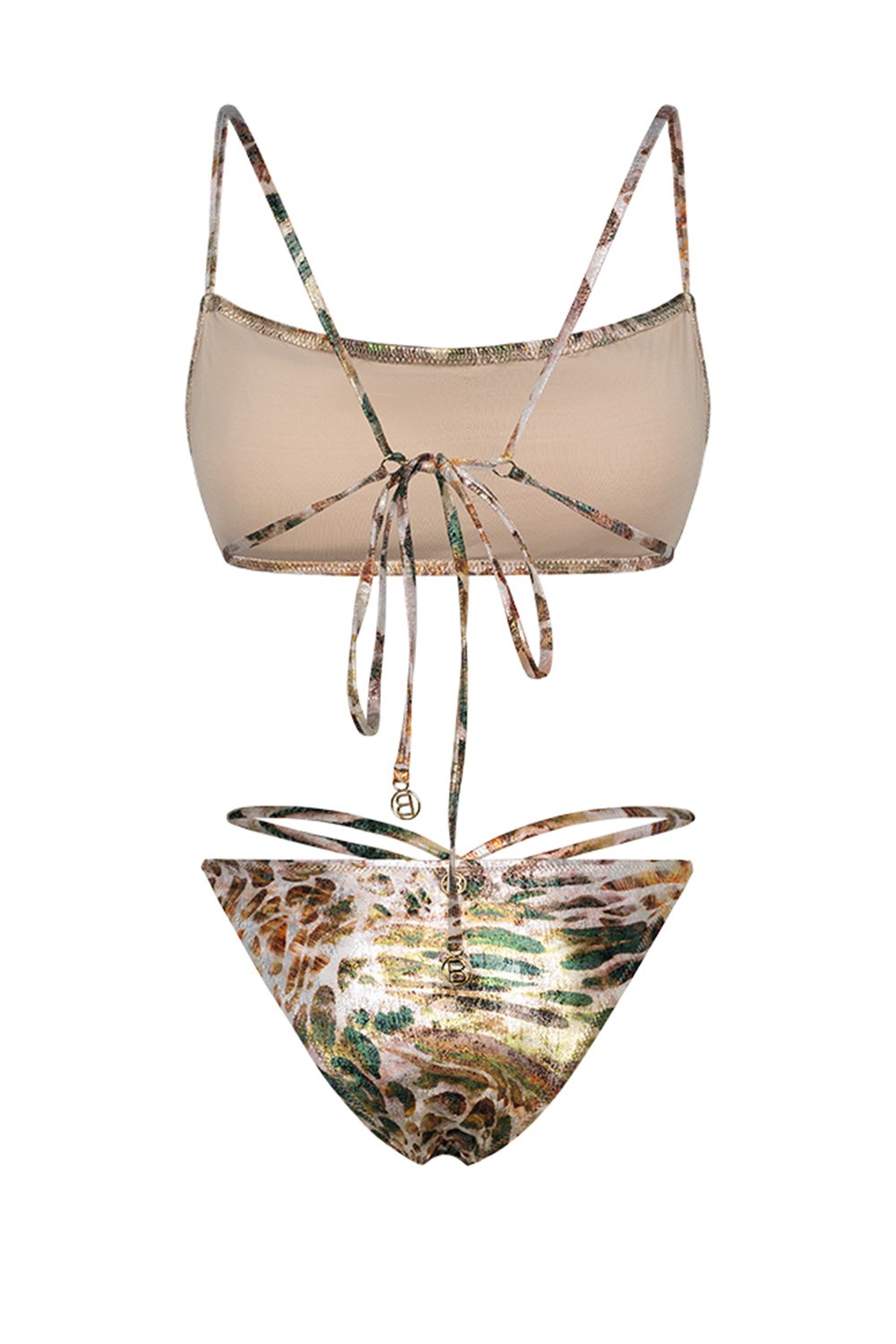 Bonesta-Thar Phantom Snake Pattern Straplez Belden Bağcıklı Bikini Takımı-Bikini & Mayo-6-milagron.live