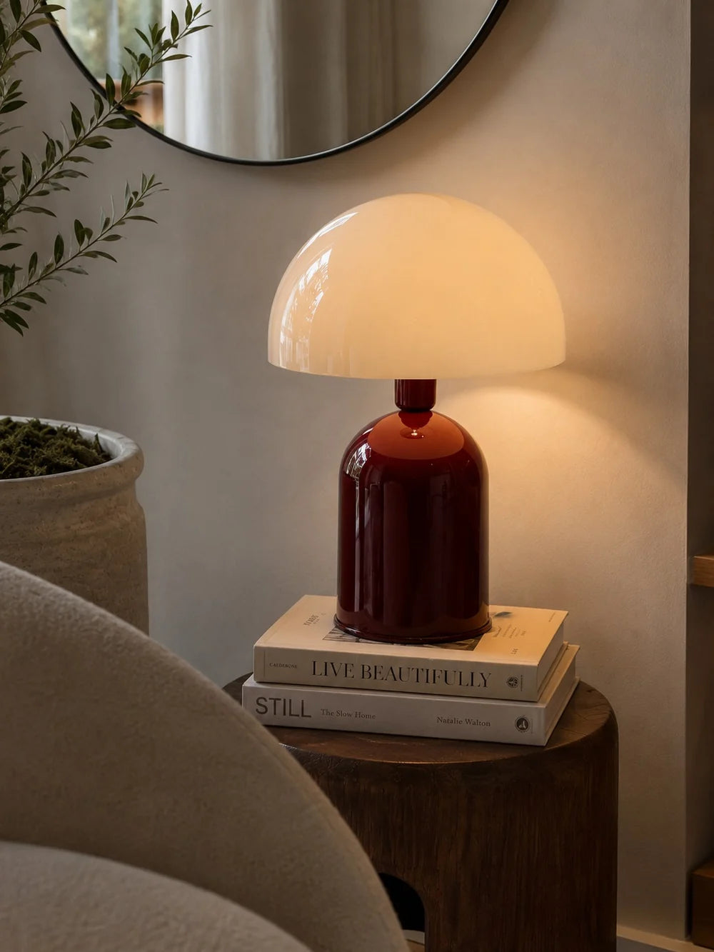 By Lamp-Soho Bordo Krem Metal Masa Lambası-Masa Lambası-1-milagron.live