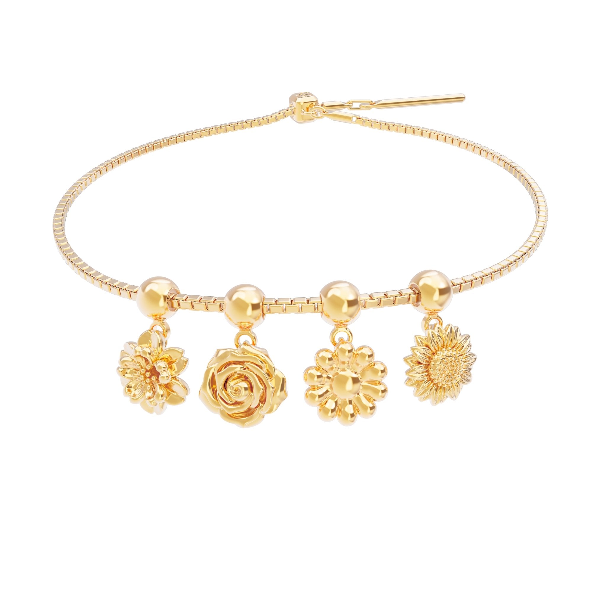 Chocli 18 Ayar Altın Kaplama Charm - Sunflower