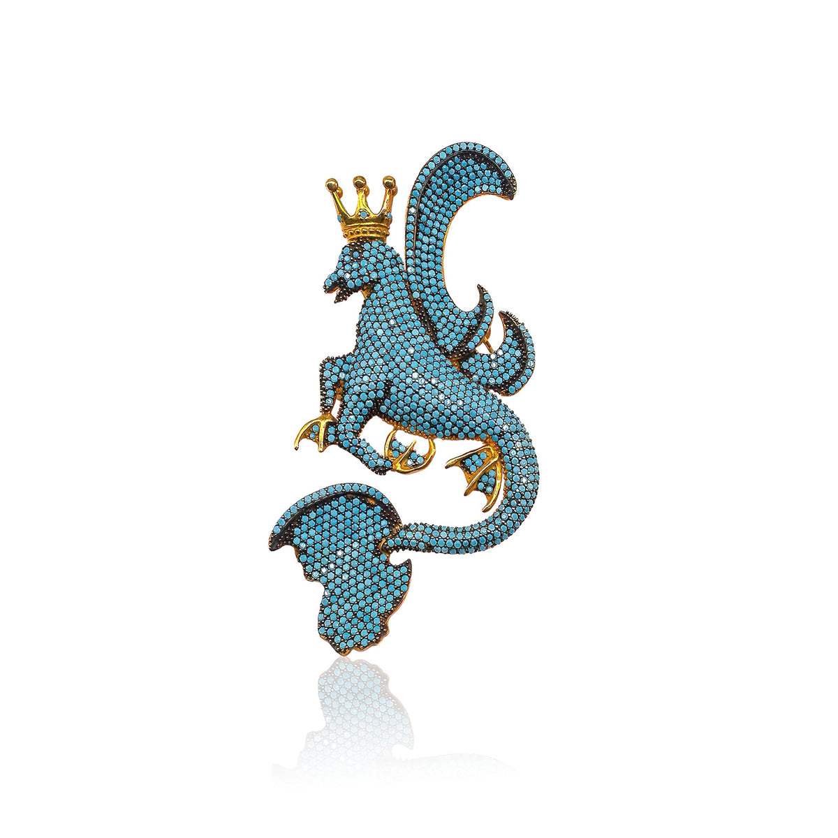 Secret Of The Universe Turkuaz Kristal Mitolojik Dragon Kolye / Broş