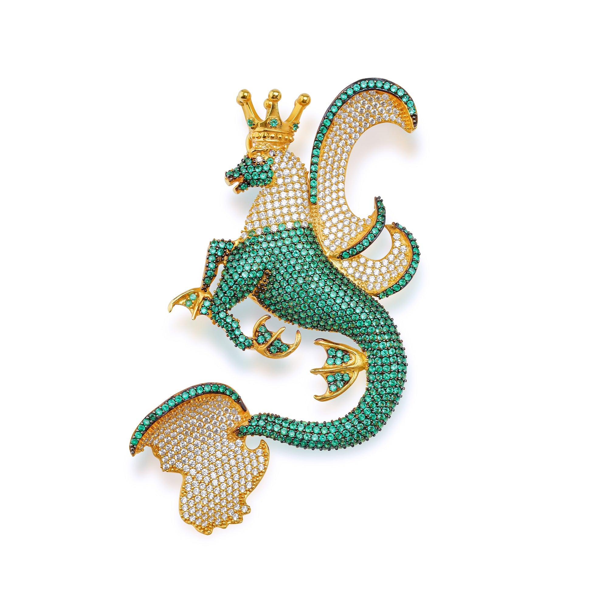 Secret Of The Universe Yeşil Mitolojik Dragon Broş / Kolye