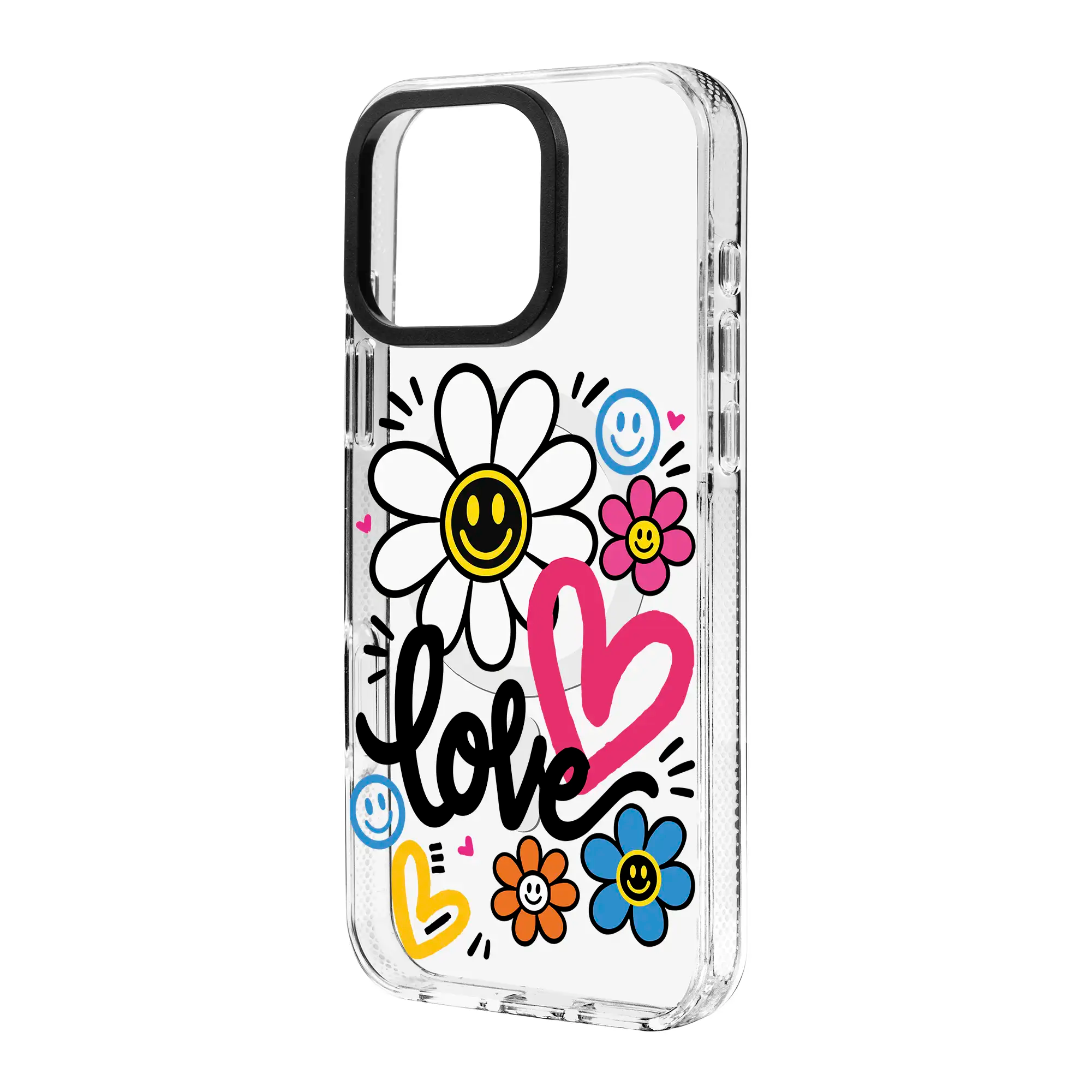 Love Bloom-Clear Kılıf Magsafe Özellikli - Iphone 17