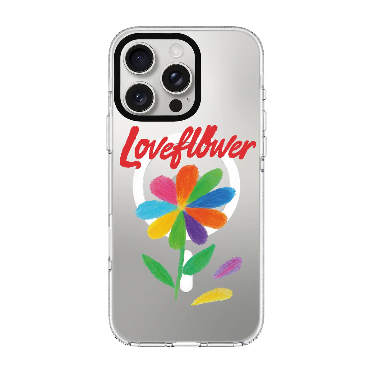Love Flower-Clear Kılıf Magsafe Özellikli - Iphone 16 Pro Max