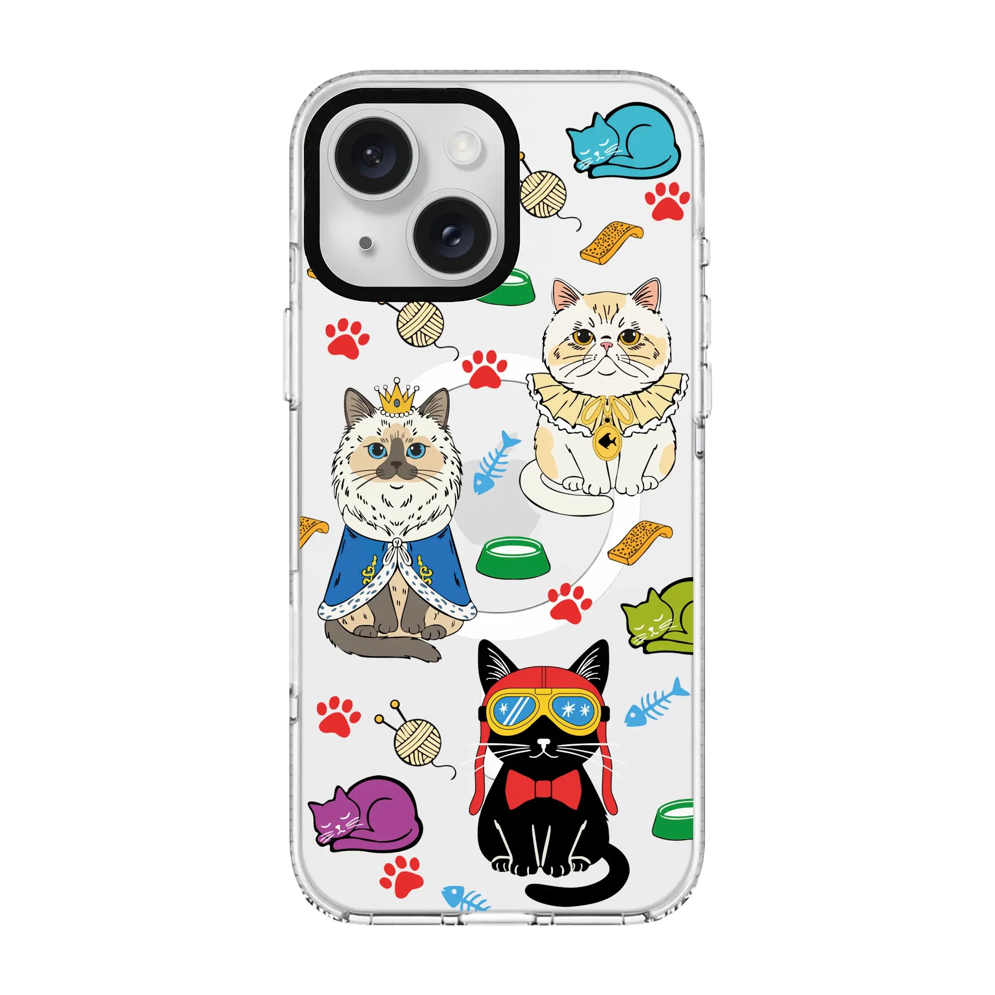 Royal Cats-Clear Kılıf Magsafe Özellikli - Iphone 15 Plus
