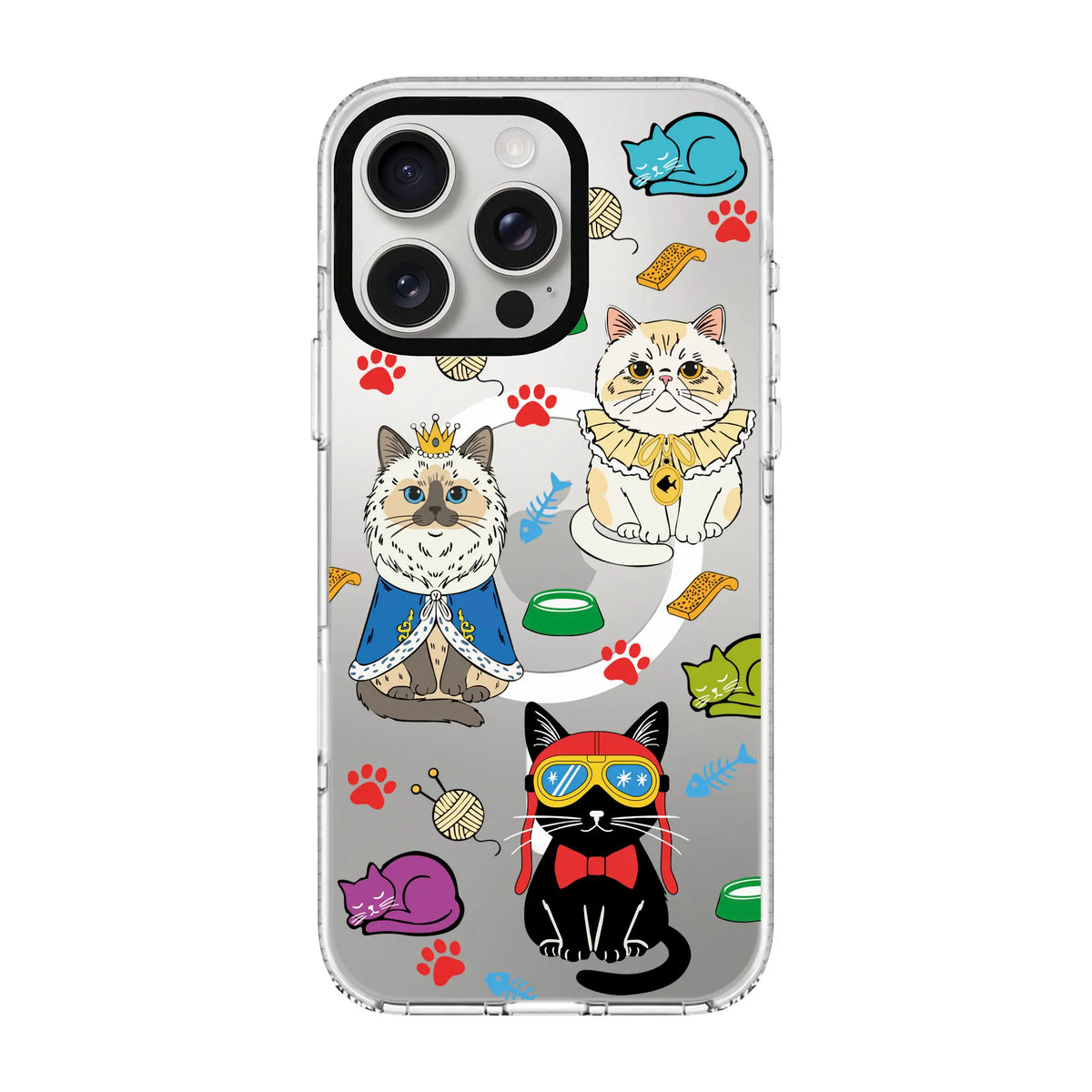 Royal Cats-Clear Kılıf Magsafe Özellikli - Iphone 15 Pro